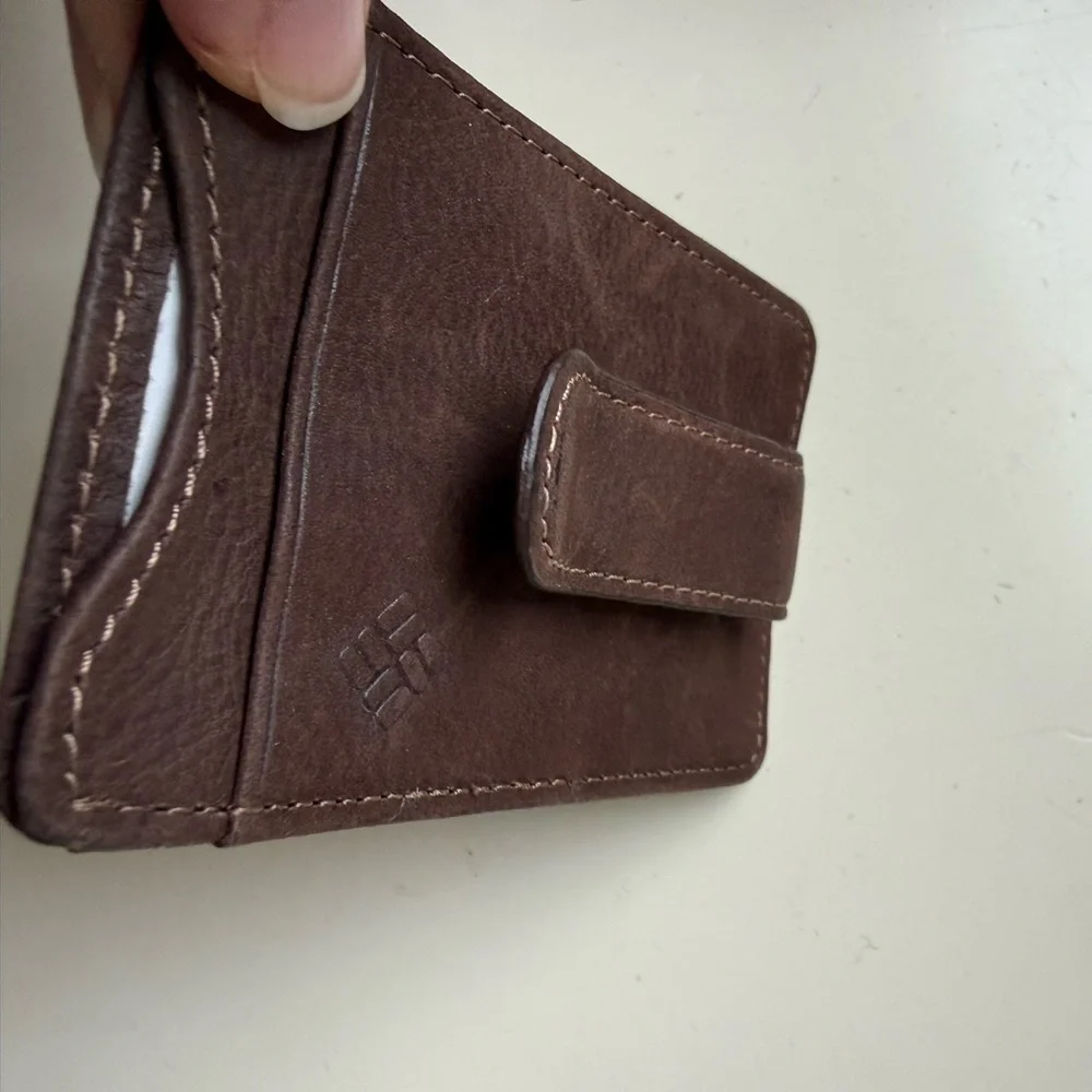 Columbia Dark Brown Leather Money Clip